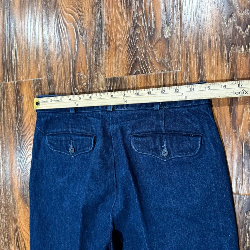 Lee 32x32 Denim Trousers Mens Dark Blue Vintage Wide Leg Heavy Cotton USA Made